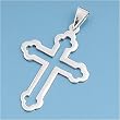 Sterling Silver Pendant - Cross w/ Cut-Out - 45mm Pendant Height