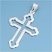 Sterling Silver Pendant - Cross w/ Cut-Out - 45mm Pendant Height