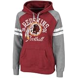 NFL Women's Washington Redskins Long Sleeve Raglan Pullover Fleece Heather Hood (Dark Garnet/Gray, Medium)