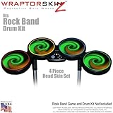 Alecias Swirl 01 Green Skin by WraptorSkinz fits Rock Band Drum Set for Nintendo Wii, XBOX 360, PS2
