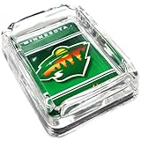 Picture Minnesota Wild Glass Ashtray - Dimensions 3 Inch x 4 Inch - Simulated Black Velvet Botton
