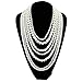 Multi Bling Long Multilayers Pearl Statement Choker Party Necklace