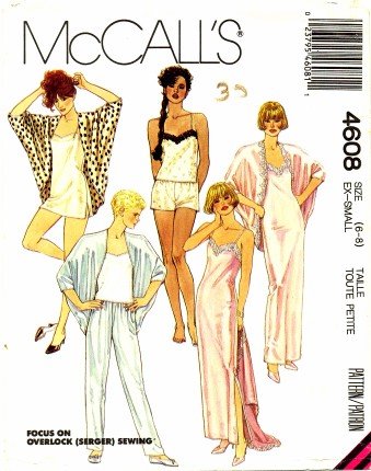 McCall's 4608 Sewing Pattern Misses Sleepwear Size 6 - 8 - Bust 30 1/2 - 31 1/2