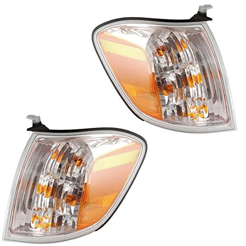 2005-2007 Toyota Sequoia & 2005-2006 Tundra Pickup Truck 4-Door Double Cab Corner Park Light Turn Signal Marker Lamp Pair Set Right Passenger AND Left Driver Side (05 06 07)