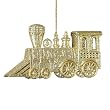 Gold Glitter Drenched Train Engine Christmas Ornament 4.75"