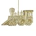 Gold Glitter Drenched Train Engine Christmas Ornament 4.75"