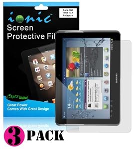 Ionic Screen Protector Film Matte Clear Anti-glare Anti-fingerprint For Samsung Galaxy Tab 2 10.1 3-pack[lifetime Replacement Warranty]