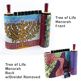 Menorah w/Dreidel - Tree of Life by Judaica