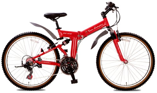 ランボルギーニ LAM2618-OT レッド 26インチWサス18段アルミ折畳自転車