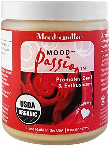 The Mood Factory Mood-Candles Passion Certified Organic Candle, 8 oz.