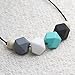 Stylish Baby Teething Necklace for Mom and Safe for Baby - BPA-Free and FDA-Approved - 'Nathan' (Teal Black) - My Baby Chews