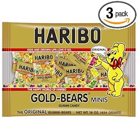 Haribo Gold-Bears Minis, 16-Ounce Bags (Pack of 3)