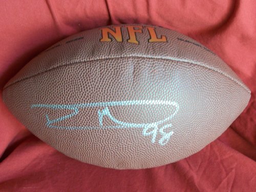 Robert Mathis Autographed NFL Wilson Composite Football, Indianapolis Colts, Proof Photo of Robert Signing for Us.
