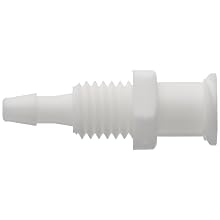 Value Plastics FTLLB220-1 White Nylon Tube Fitting, Female Luer Thread Style Panel Mount, 3/32" (2.4 mm) Tube ID x 1/4-28 UNF (Pack of 25)