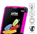 Galaxy On5 Case With Tempered Glass Screen Protector,IDEA LINE(TM) Heavy Duty Armor Shock Proof Dual Layer Holster Locking Belt Swivel Clip with Kick Stand + Stylus Pen(Hotpink/Black)