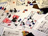 RPG Gamer's Kit Basic: 1 Battle Grid Game Mat, 3 Markers, 1 Eraser, 8 Miniature Figures, Half-pound (50+) Polyhedral Dice, and a Dice Bag