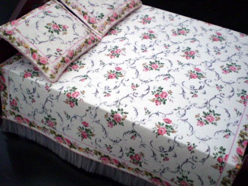 Dollhouse Miniature Artisan Double Bed Quilt Set