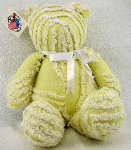 Chenanimals 100% Cotton Yellow and White Chenille 14" Teddy Bear