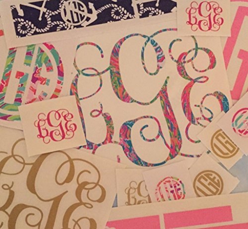 Vinyl Monograms, Car Monograms, Monogram Decals, Circle Monogram and Decal, Vine Monogram and Decal, Diamond Monogram and Decal