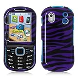 Black with Purple Zebra Strip Snap on Hard Skin Faceplate Cover Case for Fo ....