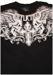 Men's Affliction Skull and Cross Short Sleeve T-Shirt Black