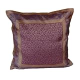 ShalinCraft Pillow Cases Home Decorating India Christmas Gift Ideas Silk Fabric 16x16 inches (bcbr336)