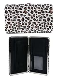 Designer White Cheetah Faux Fur Clutch Opera Flat Wallet