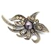 Pugster Gold Flower November Birthstone Topaz Crystal Gray Pearl Brooches Pins