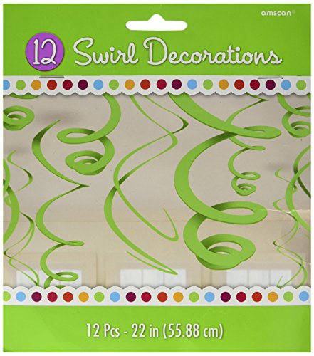 Kiwi Lime Green Hanging Swirl Decorations (12ct)