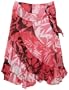 Amy Byer Girls 7-16 Novelty Printed Soft Skirt With Side Belt,Coral,Medium