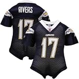 Reebok NFL Equipment San Diego Chargers #17 Phillip Rivers Navy Blue Infant One-Piece Replica Football Jersey