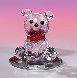 CRYSTAL WORLD Teddy with Red Flower