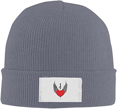 Men Women Bon Jovi Band Heart Logo Acrylic Beanie Knit Cap Asphalt