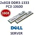 Dual Channel Kit: 2 x 8 GB = 16GB 240 pin DDR3-1333 Dual Rank ECC Registered (1333Mhz, PC3-10600, CL9) - 100% kompatibel zu Dell PowerEdge C1100  + C2100  + C6100  + M610  + M710  + M910 + R310   + R410  + R510 + R610  + R710  + R810  + R815 + T410  + T710  + T610  + Precision Workstation T5500 + Workstation T7500