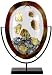 Cressida Glassware Signature Gold Nugget Series Abstract Oval 1-Hole Vase 17-Inch by 11-Inch with Metal Stand
