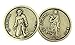 WJH Silver Tone Saint Peregrine and St Agatha Pocket Prayer Token Medal, 1 1/8 Inch