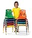 Berries 8120JC1119 Stacking Chair with Powder-Coated Legs, 10" Height, Green