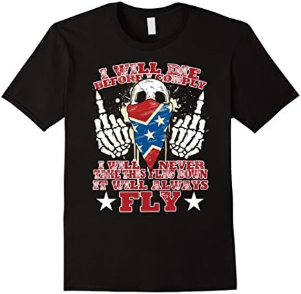 Men's Fly T-shrit , It will die before comply. I will never take t Large Black