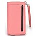 Smartphone Wristlet fits Samsung Galaxy Mega 2 : Exposed Screen to View Alerts [Salmon Pink / Clay Orange]
