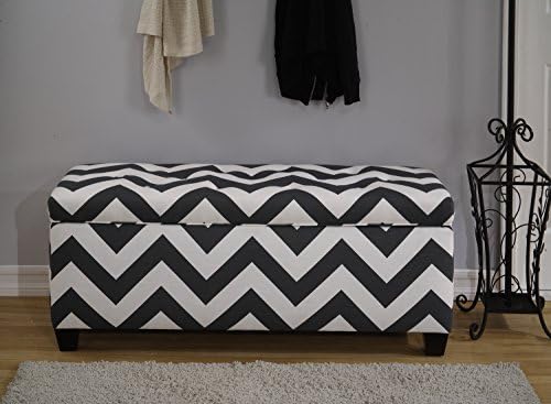 The Sole Secret Zippy Charcoal Button Tufted Shoe Storage Bench, Large