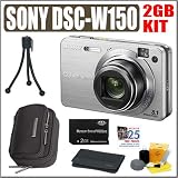 Sony Cybershot DSC-W150 (Silver) 8.1 MP Digital Camera + 2GB Accessory Kit