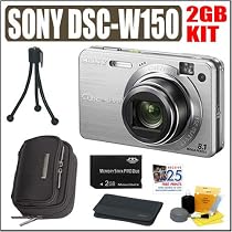 Sony Cybershot DSC-W150 (Silver) 8.1 MP Digital Camera + 2GB Accessory Kit