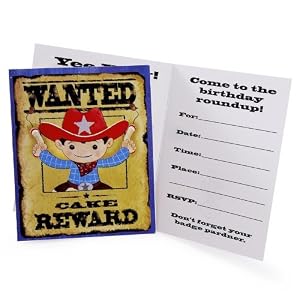 Click to buy Cowboy Invitations (8) Party Suppliesfrom Amazon!