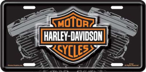 Harley Davidson V Twin Engine License Plate