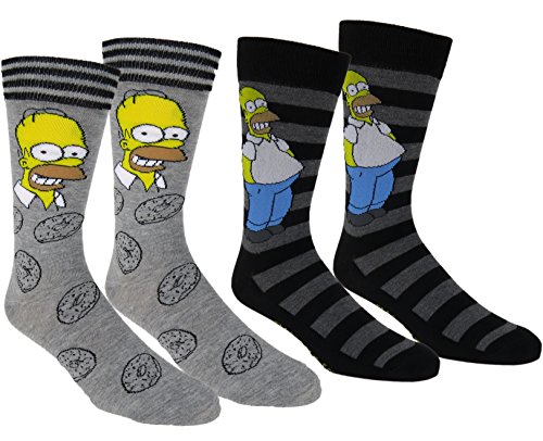 The Simpsons Casual Crew Socks 2 & 3 Pair Packs Multi Color