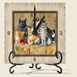 Highland Graphic Barn Cat Tumbled Stone Clock