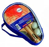 Idena 7429837 - Tischtennis Turnierset, 2 Schläger, 2 Bälle, Hülle, farblich sortiert