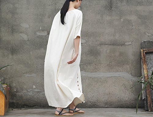 KEWLKATS Women's Loose Fitting Long Cotton Dress, Oversized Maxi Gown Robe