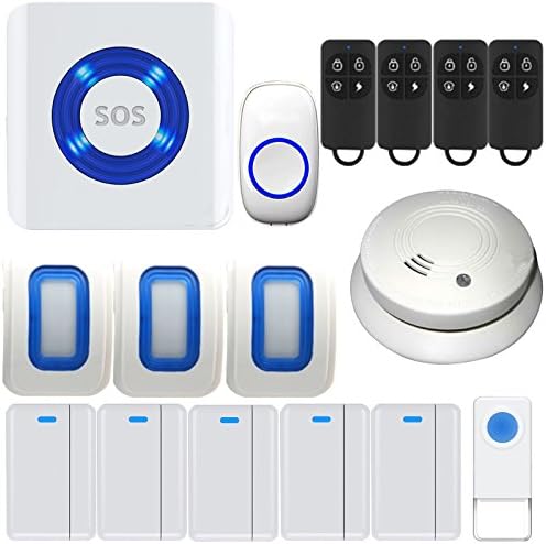 LongHai Wireless Doorbell Kit WIFI Android IOS APP Smart Enabled Cloud Monitor Home Security Fire Alarm System Premium Portable Door Chime Wireless Panic Button For Old Man Children
