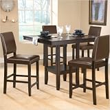 Arcadia 5 Piece Counter Height Dining Set With Parson Stools